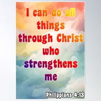 Philippians 4:13 Poster Wall Art, Modern Wall Decor For Living Room Bedroom, 24x36 UNFRAMED