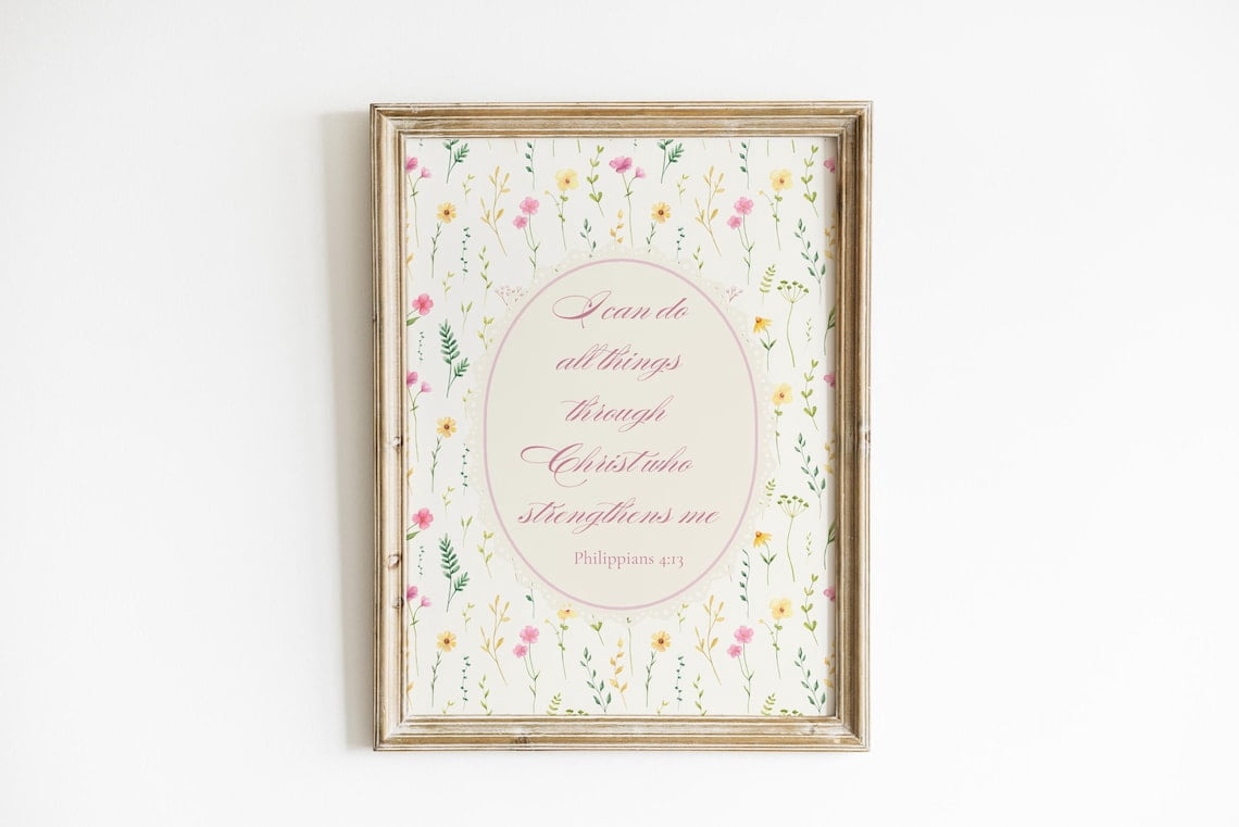 Cottage Scripture Image Philippians 4:13 Print Christian Wall Art I Can Do All Things Through ...