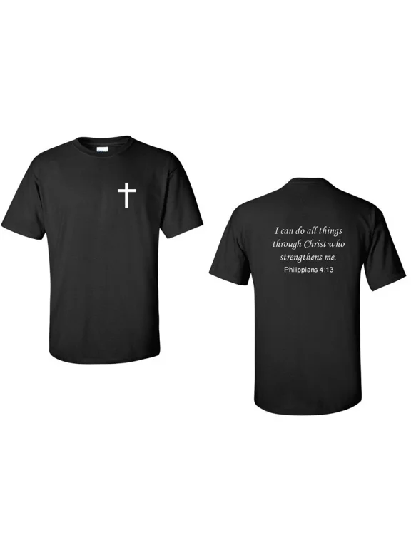 Philippians 4:13 T-Shirt Bible Verse God Jesus Christian Conservative New Shirt