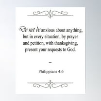 Philippians 4:6 Bible Verse Poster Wall Art, Modern Wall Decor For Living Room Bedroom, 8x12 UNFRAMED