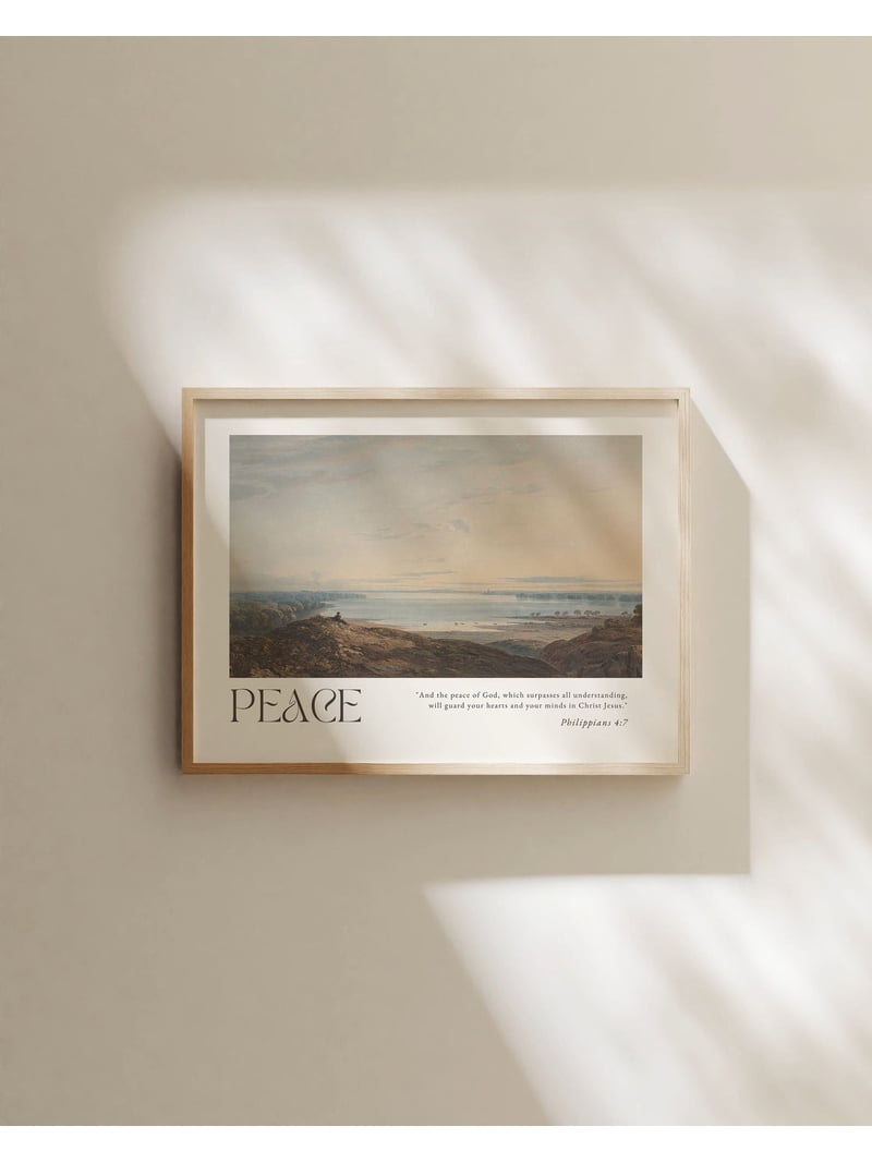 Philippians 4:7 Ocean Wall Art Print, Calming Christian Scripture Decor ...