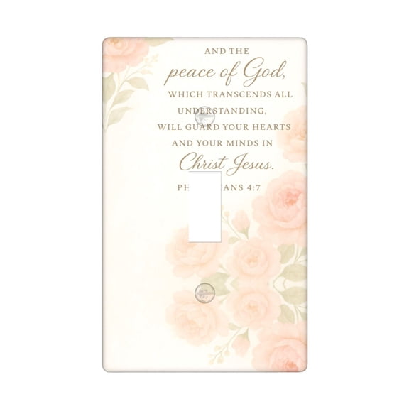 Philippians Floral Border Scripture Single Toggle Light Switch Plate, 1 Gang Outlet Cover