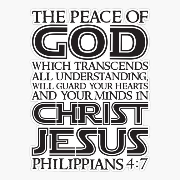Philippians Four Seven Christian Peace Scripture Sticker