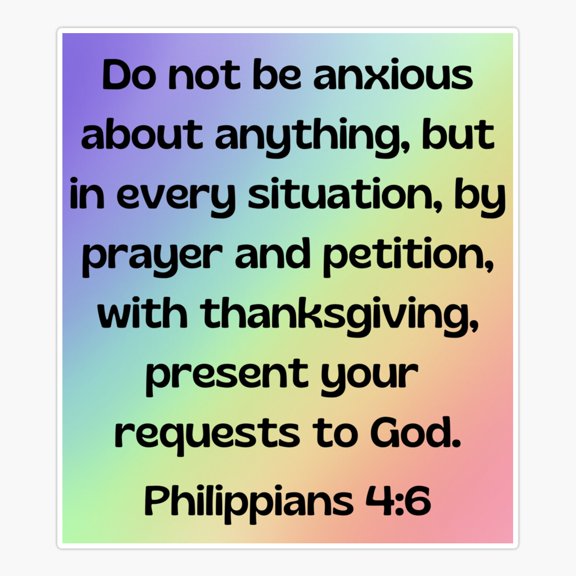 Philippians Four Six Prayer Verse Sticker