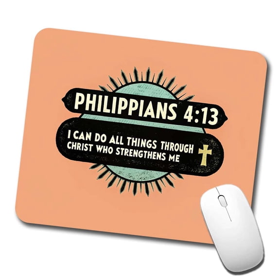 Philippians I Can Do All Things Through Christ Bible Christian Mouse Pad Low Profile Gaming Mat