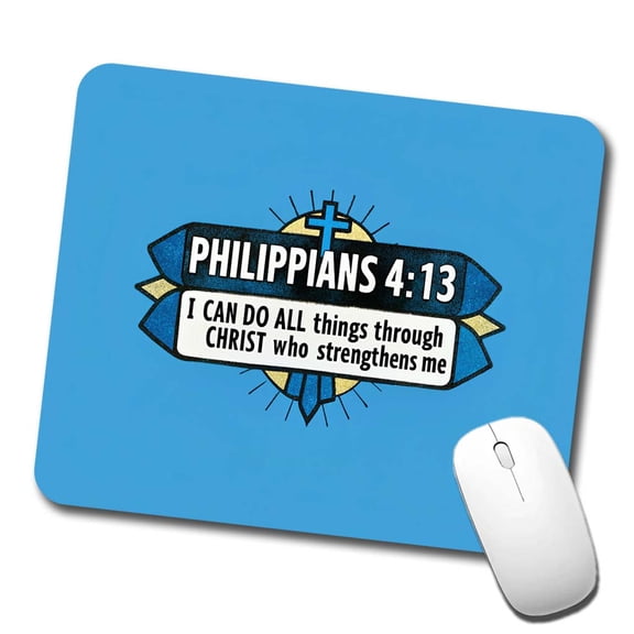 Philippians I Can Do All Things Through Christ Bible Verse Mouse Pad Low Profile Gaming Mat