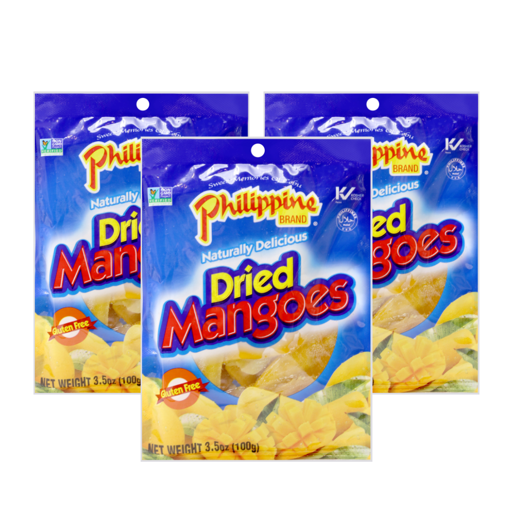 Philippine Brand Dried Mangoes, 3.5 oz (100 g) 3 PACK