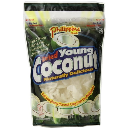 Philippine Brand Dried Young Coconut Snacks, 18 oz (510g)