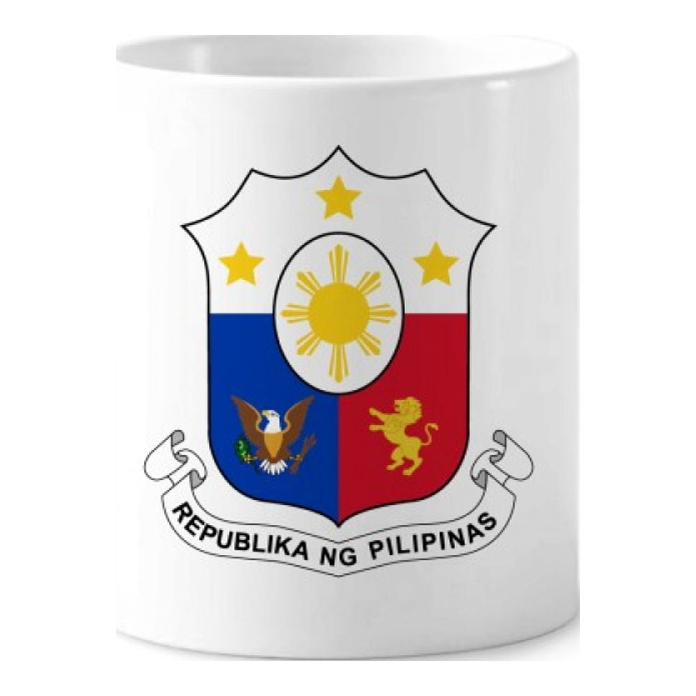 Philippines Asia National Emblem Toothbrush Pen Holder Mug Cerac Stand Pencil Cup