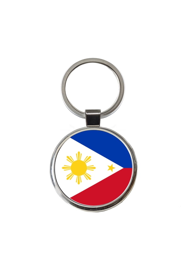 Philippines Country Flag Metal Round Keychain