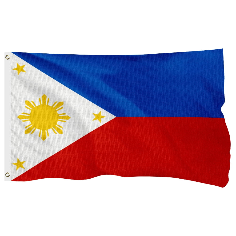Philippines Filipino Flag, 400D Heavy Duty Polyester, Double-Sided Printing, Quadruple Stitched Fly Hem, Fade Resistant, 2 Brass Grommets, National Flag of Philippines for Home Outdoor