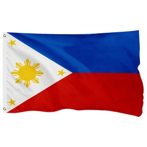 Philippines Filipino Flag, 400D Heavy Duty Polyester, Double-Sided Printing, Quadruple Stitched Fly Hem, Fade Resistant, 2 Brass Grommets, National Flag of Philippines for Home Outdoor
