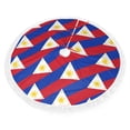 thumbnail image 1 of Philippines Flag Christmas Tree Skirt Tassel Lace for Xmas Ornaments Decoration 36", 1 of 6