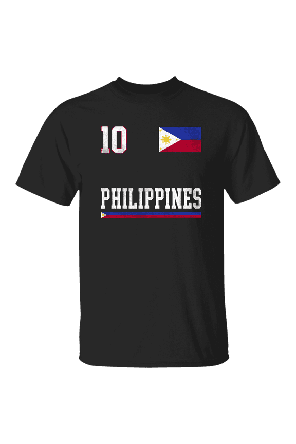 Philippines Flag Emblem Philippine Pride Proud Men Women Soccer Fan T-Shirt
