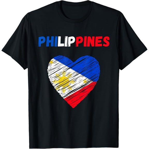 Philippines Flag Holiday Philippines Heart Filipino Flag T-Shirt