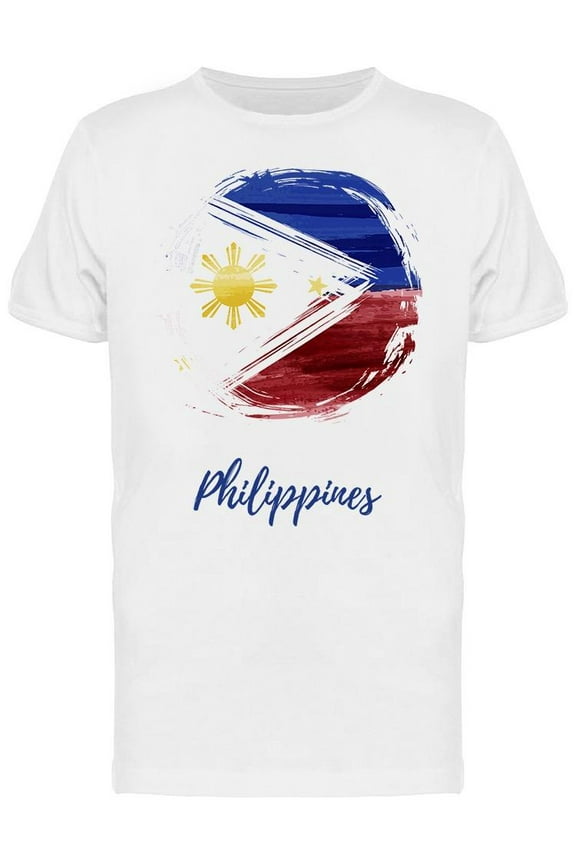Philippines Flag Paint Graphic T-Shirt Men -Image by Shutterstock, Male x-Large