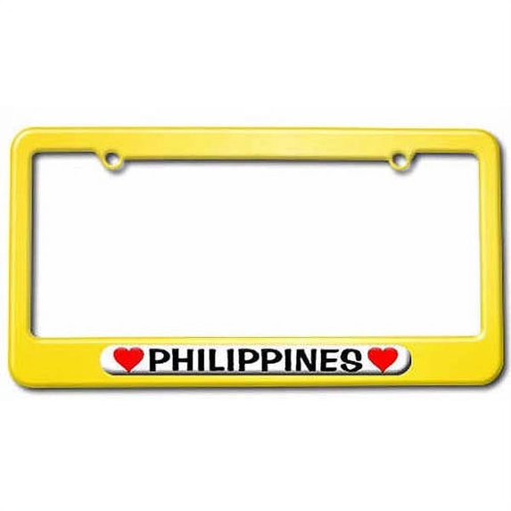 Philippines Love with Hearts License Plate Tag Frame, Multiple Colors
