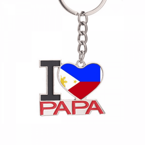Philippines National Flag Asia Country Keychain Metal Keyring Holder Love PAPA Father