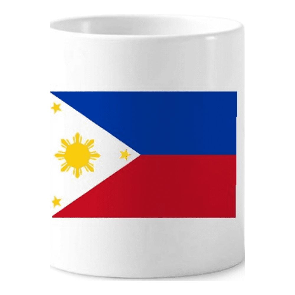 Philippines National Flag Asia Country Toothbrush Pen Holder Mug Cerac Stand Pencil Cup