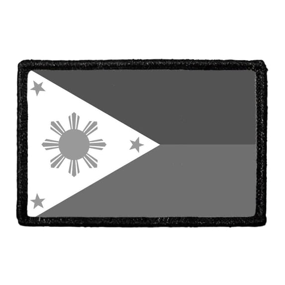 Philippines National Flag - Black And White - Removable Patch