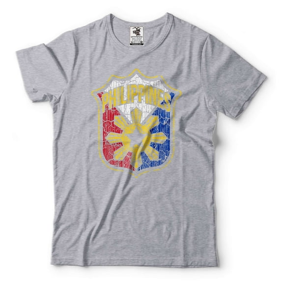 Philippines National Flag Logo Country Shirt Philippines Patriotic Gifts Philippines Logo Shirt (3X-Large Grey)