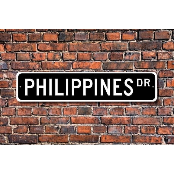 Philippines Philippines Gift Philippines Sign Souvenir sign Philippines native vacation momento Metal Aluminum Sign - Size: 16 x 4 Inches