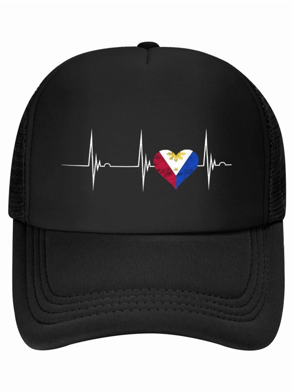 Philippines Pinay Heartbeat Pulse EKG Filipino Roots Baseball Cap