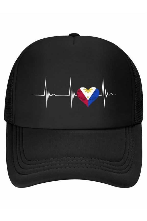 Philippines Pinay Heartbeat Pulse EKG Filipino Roots Baseball Cap
