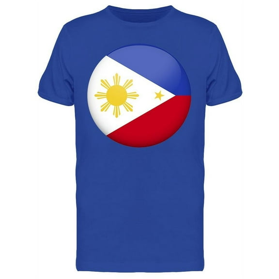 Philippines Round Button Art T-Shirt Men -Image by Shutterstock, Male x-Large