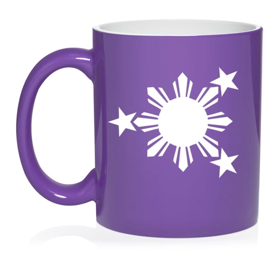 Philippines Stars And Sun Ceramic Coffee Mug Tea Cup Gift for Her, Him, Friend, Coworker, Wife, Husband (11oz Purple)