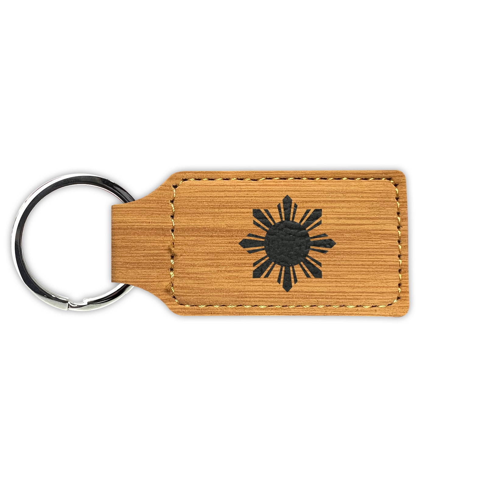 Philippines Sun Keychain Leatherette Rectangle - Laser Engraved - Many ...