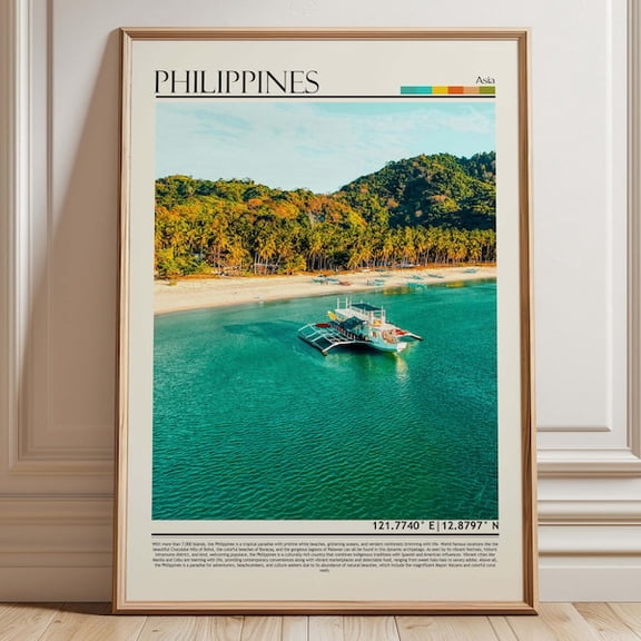 Philippines Travel Poster| Philippines Tropical Beach Artwork| Philippines Travel| Palawan Island Art Print- Wall Art Print, 12x18 UNFRAMED