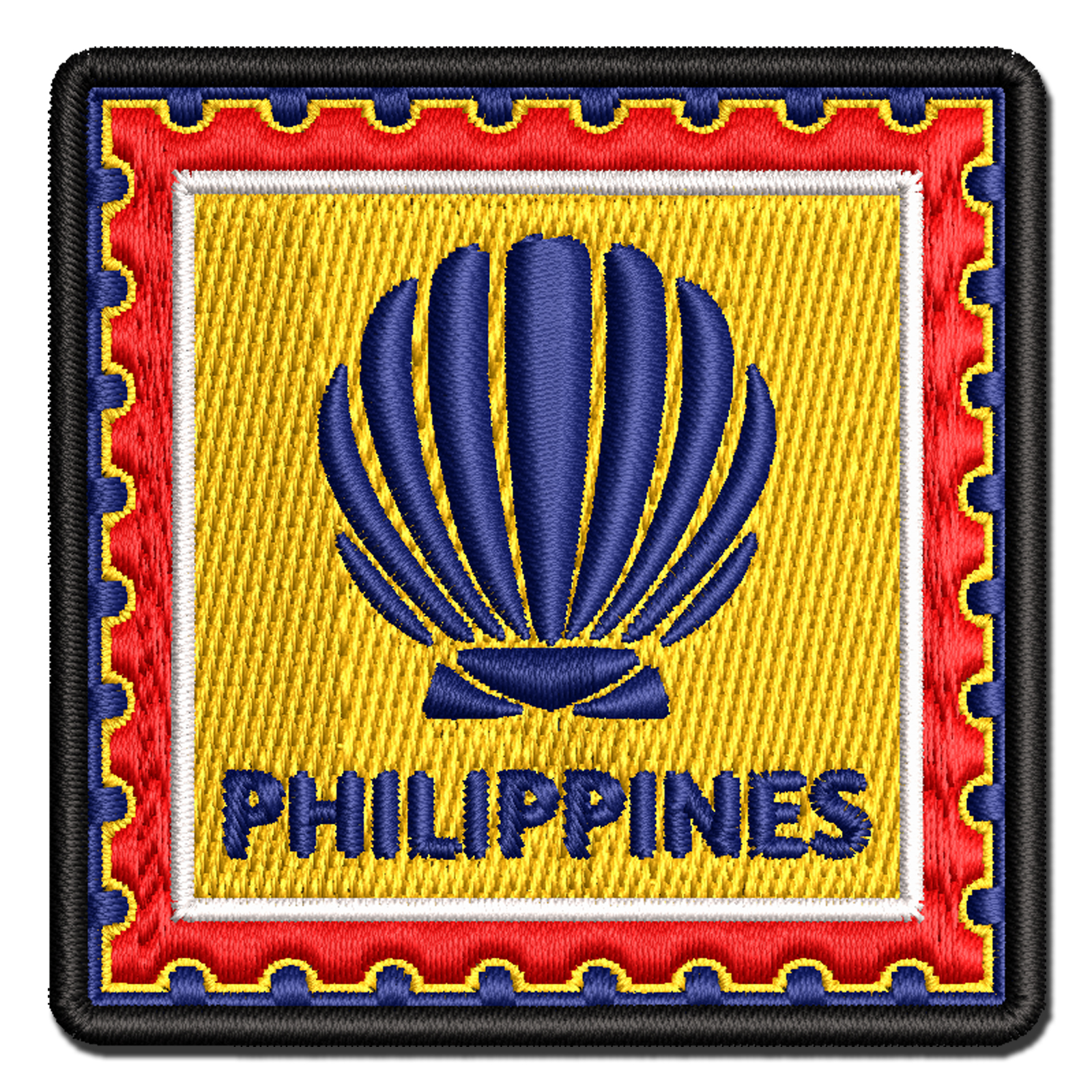 Philippines Travel Scallop Seashell Beach Ocean Applique Multi-Color Embroidered Iron-On Patch - 3.5 Inch Large