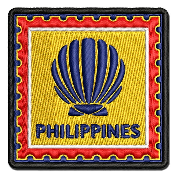 Philippines Travel Scallop Seashell Beach Ocean Applique Multi-Color Embroidered Iron-On Patch - 3 Inch Medium
