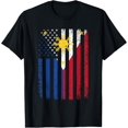 thumbnail image 1 of Philippines USA Flag 4th of July American Philippine Flag T-Shirt mens t shirt，black，women，funny，misfits，men，journey, 1 of 4