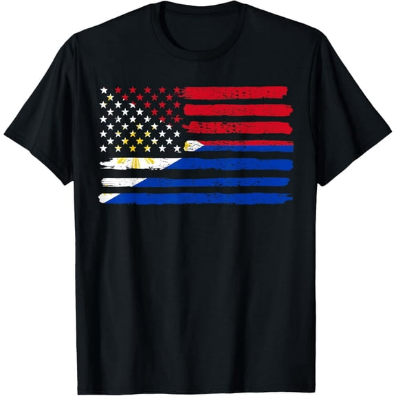 Philippines USA Flag Vintage T-Shirt