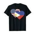 thumbnail image 1 of Philippines USA Heart Flag T-shirt Tee T-shirt, 1 of 5