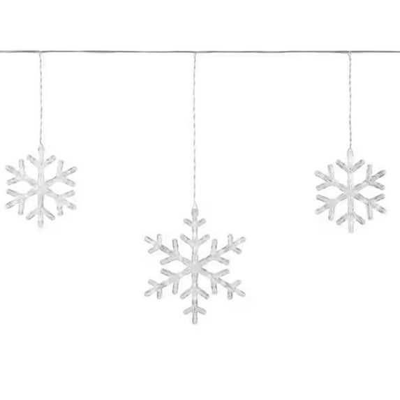 Philips 10 Count Cool White Hanging Snowflakes LED 150 mini lights 15.5 ft total length