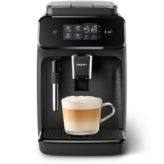 Philips 1200 Fully Automatic Espresso Machine with Milk Frother, Black
