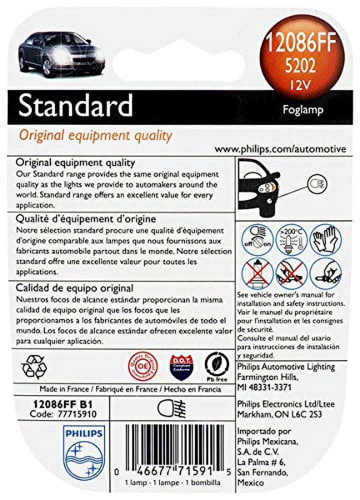 Philips 12086 HiPerVision PS24W Fog Bulb, 1 Pack