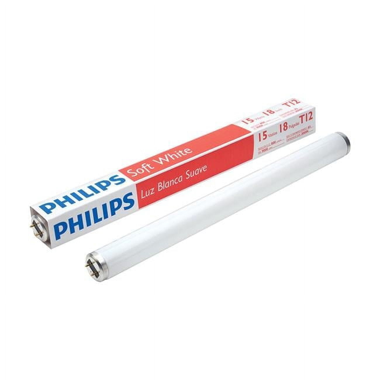 Philips 15W T12 Tube Light, 1.5 Dia. x 18 in. Soft White Fluorescent ...