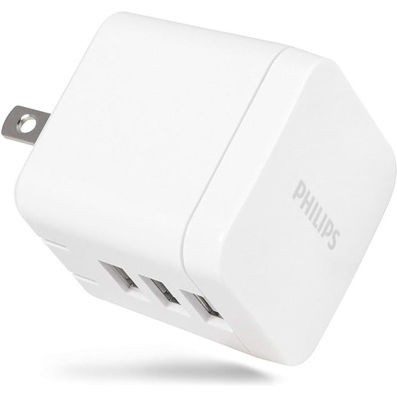 Philips 17W USB Wall Charger, 3 Ports, White