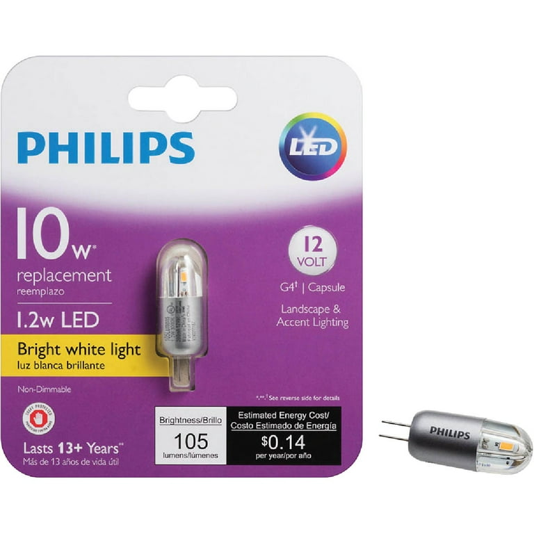 Philips 1W Clear T3 Bi Pin LED Landscape Low Voltage Light Bulb 567180