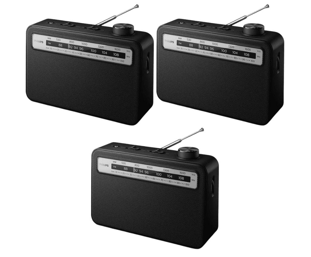 (3 pack) Philips 2000 Series AC/Battery-Operated AM FM Radio Portable ...