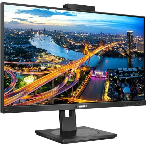 Philips 242B1H 24" Class Webcam Full HD LCD Monitor, 16:9, Textured Black