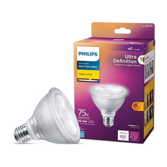 Philips 3014748 75W PAR30 E26 Medium LED Bulb, Bright White