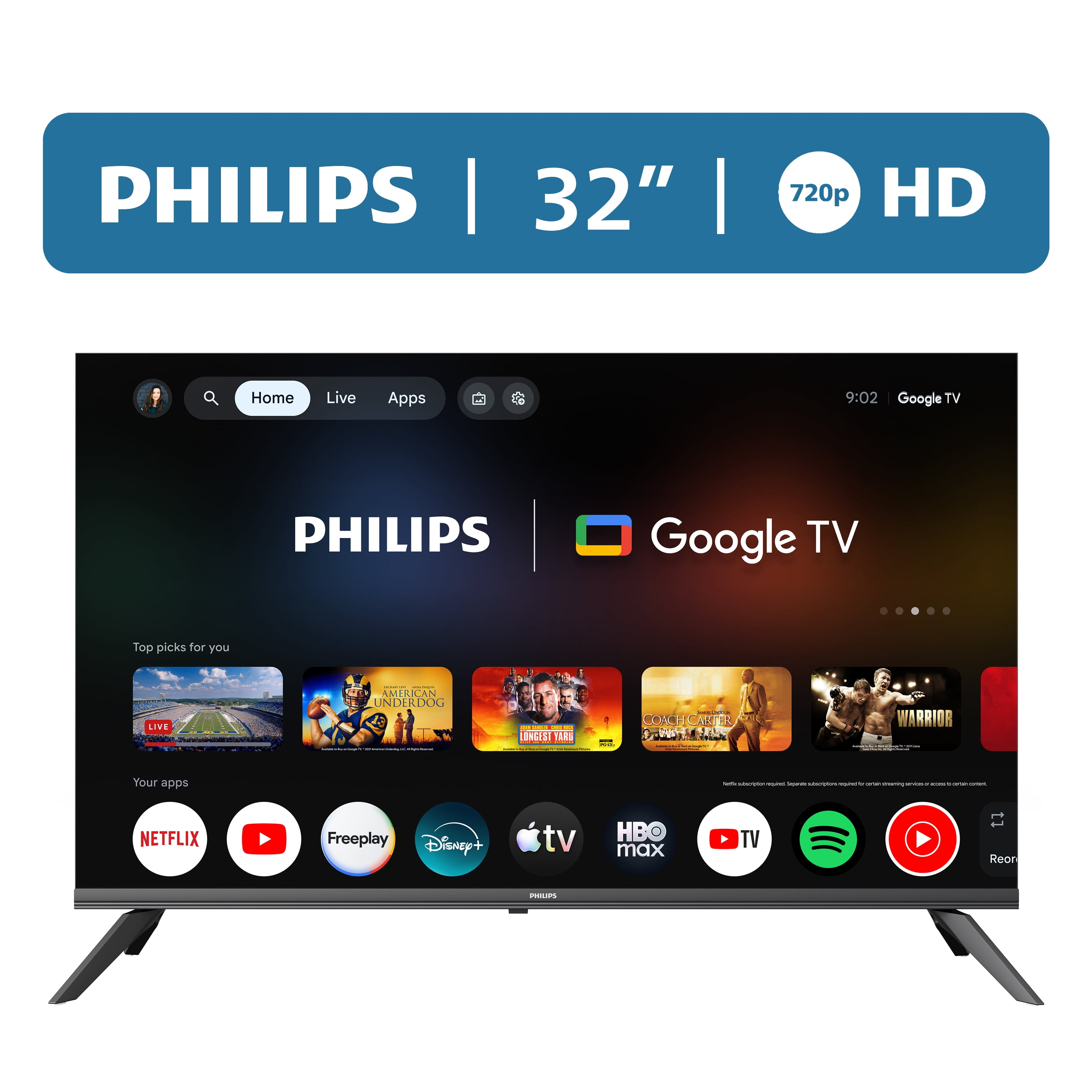 Philips 32" Class HD (720p) Google Smart LED TV (32PFL6446/F7)