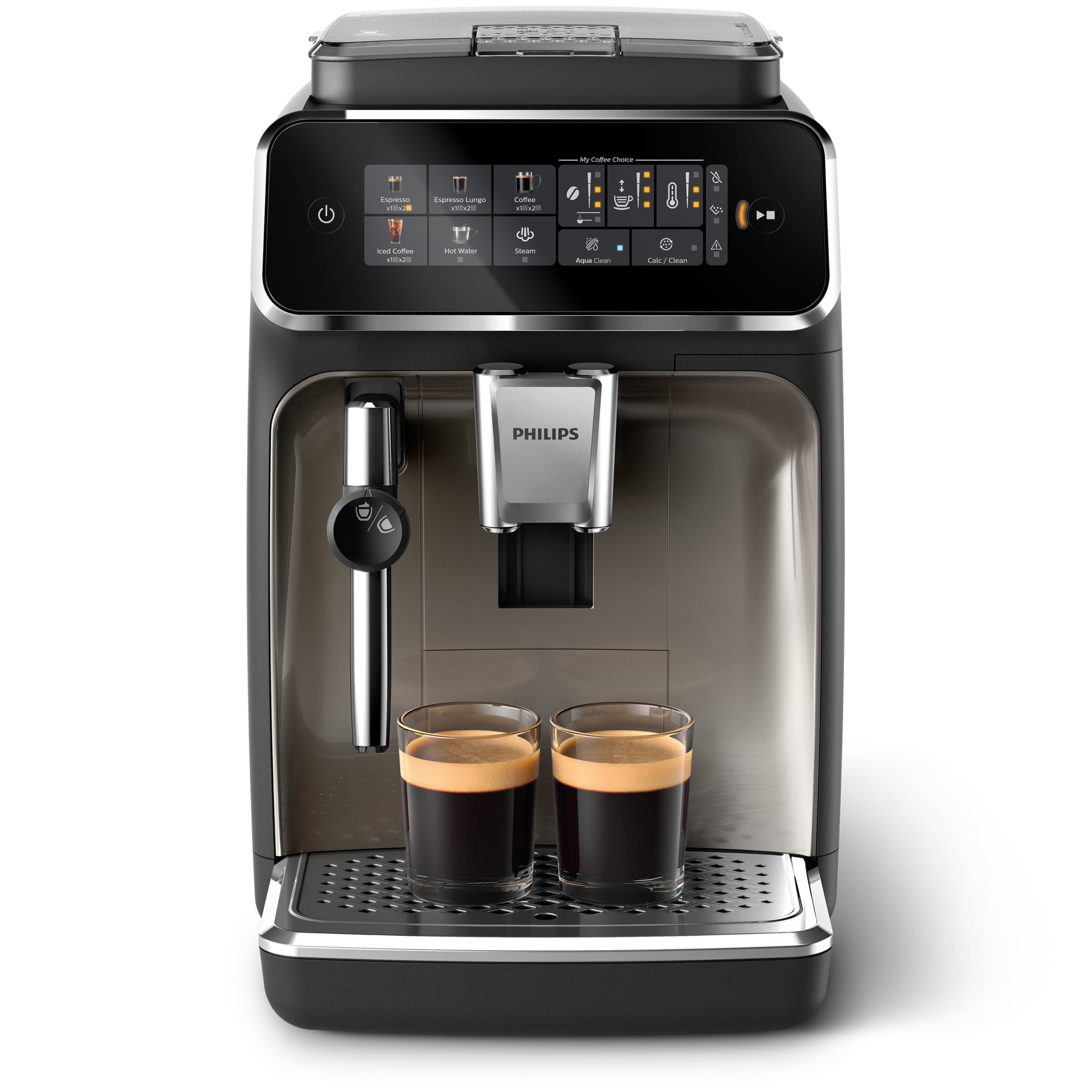 Philips 3300 Fully Automatic Espresso Machine with Milk Frother, Black and Chrome