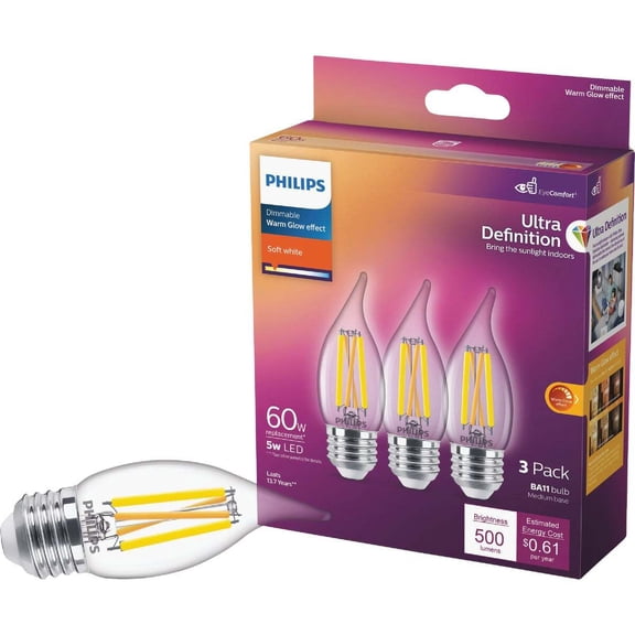 Philips 3pk 60w Ba11 Wg Led Bulb 566695