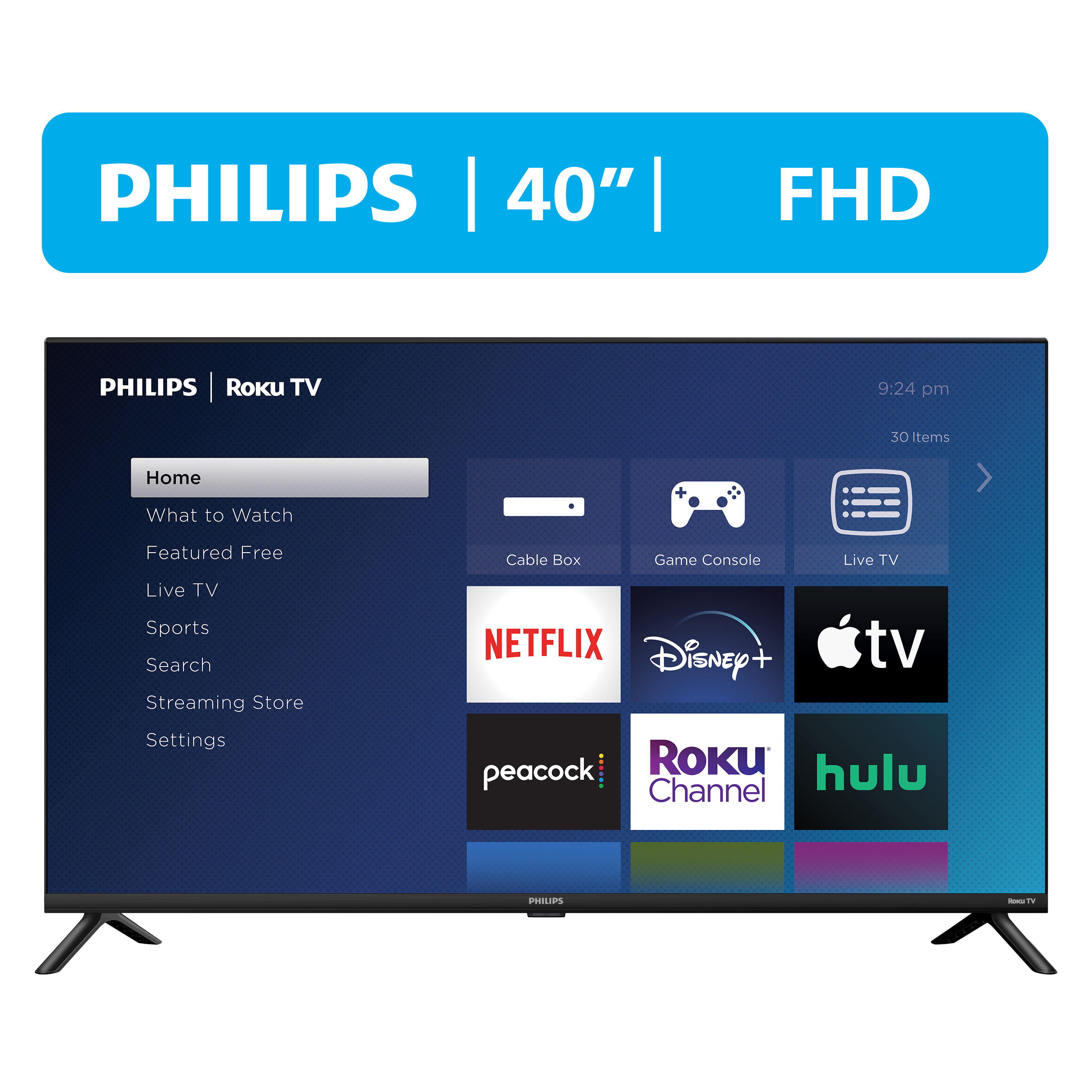 Philips 40" Class FHD (1080p) Roku Smart LED TV (40PFL6533/F7) (New) - image 1 of 17